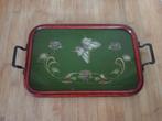 Antiek Houten Dienblad met Vlinder, Antiek en Kunst, Antiek | Woonaccessoires, Ophalen of Verzenden