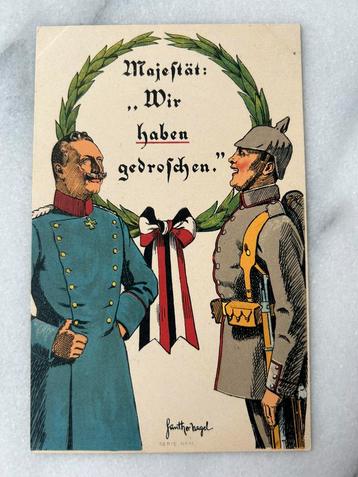 Wo1: ak propaganda Kaiser keizer Wilhelm II feldgrau beschikbaar voor biedingen