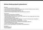 2 tickets Julianatoren, Tickets en Kaartjes, Drie personen of meer, Overige soorten, Pretpark