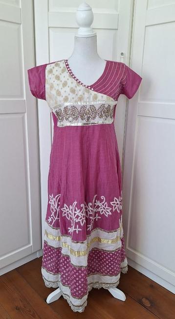 Roze spiegeltjes hippie ibiza maxi jurk,maat XL (valt als L) beschikbaar voor biedingen