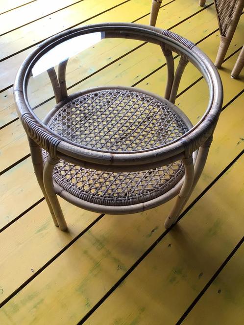 Vintage Rohe Noordwolde bijzettafeltje, Huis en Inrichting, Tafels | Bijzettafels, Gebruikt, Rond, 45 tot 60 cm, Minder dan 55 cm