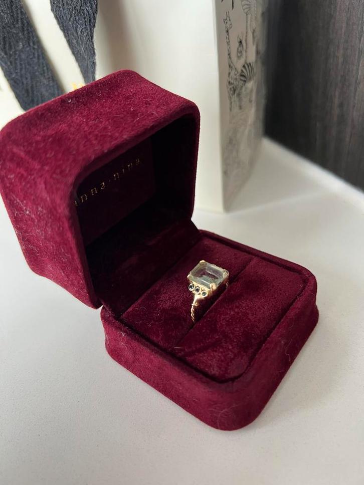 Anna + Nina Ruby Ring Limited Edition, Sieraden, Tassen en Uiterlijk, Ringen, Zo goed als nieuw, Dame, 17 tot 18, Goud, Goud, Met edelsteen