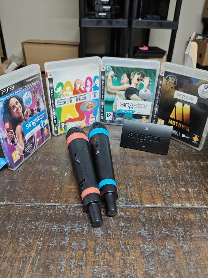 Singstar Karaoke Pack PS3 met draadloze Microfoons, Spelcomputers en Games, Games | Sony PlayStation 3, Zo goed als nieuw, Muziek