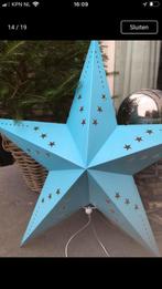 Twee retro papieren kerststerren turquoise 60cm Nieuw ster, Diversen, Kerst, Ophalen of Verzenden, Nieuw