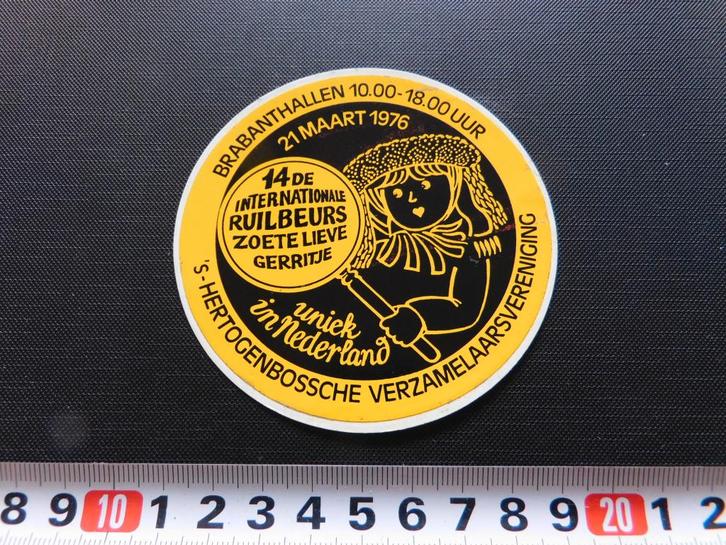 sticker Den Bosch 1976 Ruilbeurs Zoete lieve Gerritje, Verzamelen, Stickers, Zo goed als nieuw, Ophalen