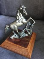 Vintage / Antiek Koperen Paard op Houten Voetstuk., Ophalen of Verzenden, Koper