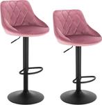 ❤️ 2-Delige Set Barkrukken - Barstoelen Fluweel Roze, Huis en Inrichting, Barkrukken, Nieuw, 2 krukken, 90 cm of meer, In hoogte verstelbaar