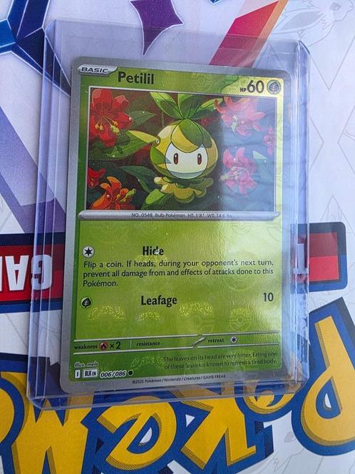 Pokémon Black Bolt Petilil Master Ball BLK 006, Hobby en Vrije tijd, Verzamelkaartspellen | Pokémon, Nieuw, Losse kaart, Foil
