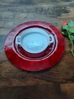 9 Rode Onderborden / Serveerborden, Ophalen of Verzenden, Gebruikt, Overige materialen, Overige stijlen