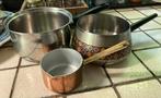 Retro design  rvs oranje rood zwart fondue pan steelpan, Ophalen of Verzenden, Zo goed als nieuw, Gietijzer, Overige typen