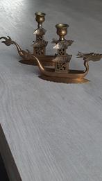 Kandelaars (2 st.), vintage, drakenboten, Huis en Inrichting, Woonaccessoires | Kandelaars en Kaarsen, Overige materialen, Overige kleuren