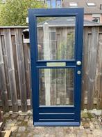 Hardhouten voordeur, Doe-het-zelf en Verbouw, 80 tot 100 cm, Gebruikt, Glas, Buitendeur