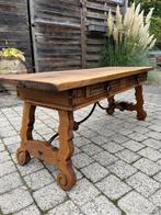 Authentiek castle furniture tafel, Ophalen, 100 tot 150 cm, Eikenhout, Zo goed als nieuw