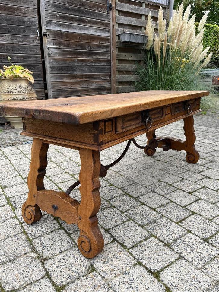 Authentiek castle furniture tafel, Huis en Inrichting, Tafels | Sidetables, Zo goed als nieuw, 25 tot 50 cm, 100 tot 150 cm, Rechthoekig