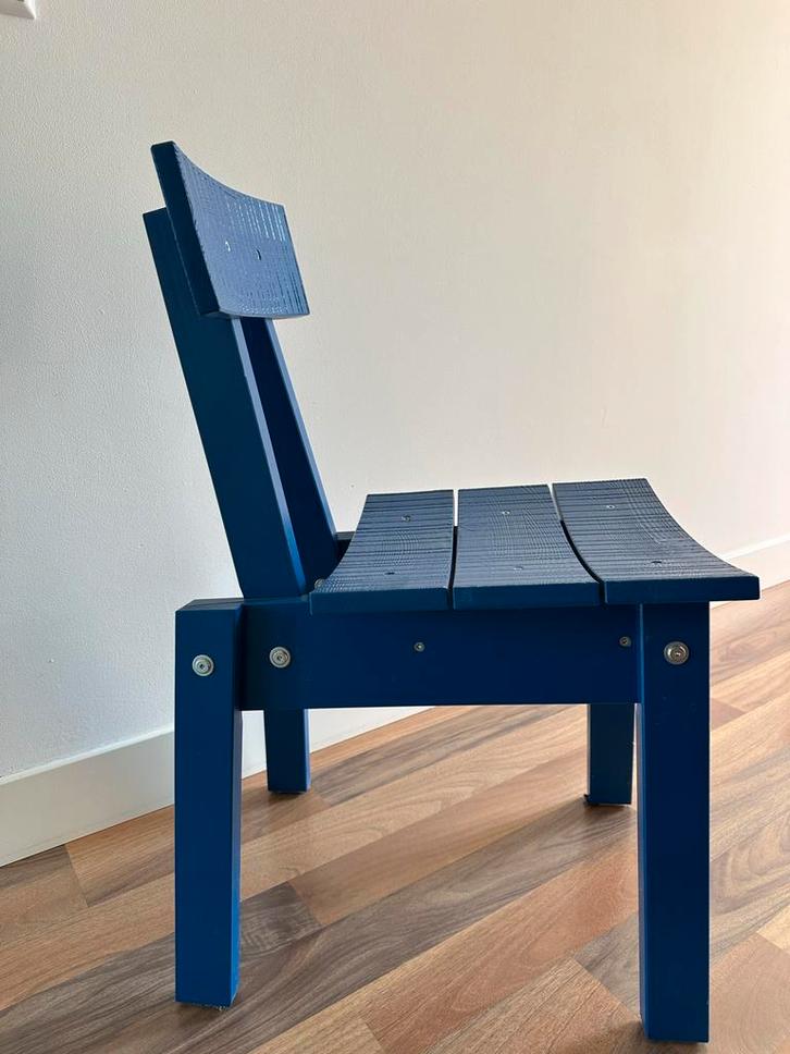Blauwe IKEA Industriell Stoel, Huis en Inrichting, Stoelen, Gebruikt, Eén, Hout, Blauw, Ophalen