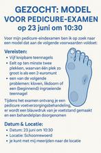 Pedicure examen model gezocht, 33 - 40 uur, MBO, Starter, Overige vormen