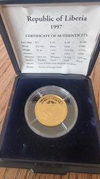 Gouden Diana 100 dollar 1997 munt Liberia, Goud, Ophalen of Verzenden