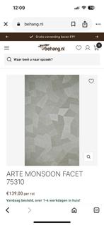 Bijna volle rol Arte Monsoon facet 75310, Huis en Inrichting, Stoffering | Behang, Ophalen, Minder dan 10 m², Grijs
