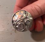Vintage retro jugendstil grote ring zilverkleur boho sieraad, Ophalen of Verzenden, Zo goed als nieuw, Zilver, Dame