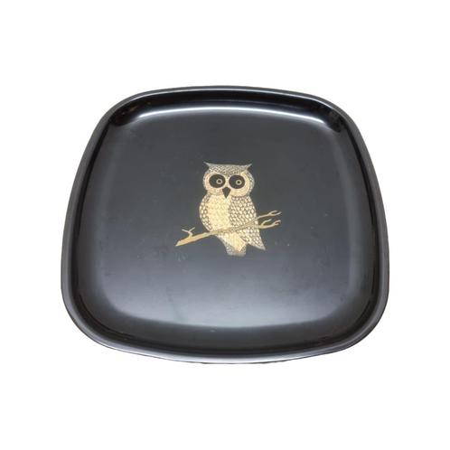 Vintage Couroc bord met uil, Antiek en Kunst, Curiosa en Brocante, Ophalen of Verzenden
