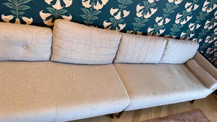 grote grijze bank van Sofa Company, Huis en Inrichting, Banken | Bankstellen, Gebruikt, Rechte bank, Vierpersoons of meer, 300 cm of meer