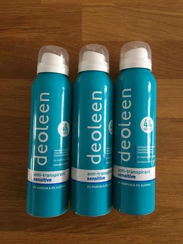 Deoleen Anti-transpirant Deodorant Spray Sensitive (3 stuks) beschikbaar voor biedingen