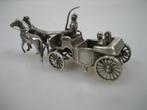 Miniatuur Zilveren Rijtuig met tweespan uit ca. 1958 zeldzaa, Verzenden, Zilver