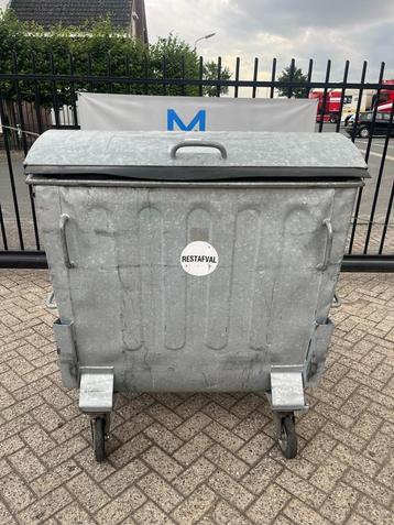 Afvalcontainer/prullenbak staal verzinkt 1100L  beschikbaar voor biedingen