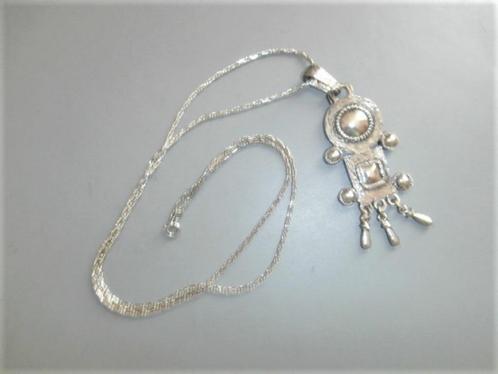 Hals Ketting Inca Look en Varen Medaillon 1970, Sieraden, Tassen en Uiterlijk, Kettingen, Zo goed als nieuw, Overige materialen