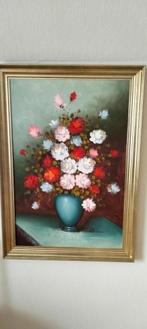 schilderij bloemen olieverf geschilderd., Antiek en Kunst, Kunst | Schilderijen | Klassiek, Ophalen