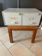 Vintage industriële dubbele ladekast afsluitbaar stapelbaar, Ophalen, Gebruikt, 1 of 2 laden, 50 tot 100 cm