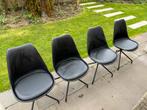 Set 4 stoelen binnen/buiten, Kunststof, Zwart, Ophalen of Verzenden, Zo goed als nieuw