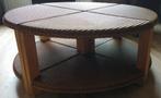 salontafel rotan , glasplaat van diam. 100 cm, volgnr 30, Huis en Inrichting, 50 tot 100 cm, Minder dan 50 cm, Glas, Rond