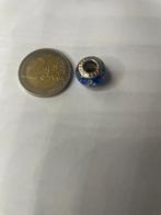 Simstars S925 Zilveren Blauwe Glaskraal, Overige merken, Ophalen of Verzenden, Zo goed als nieuw, 1 bedel