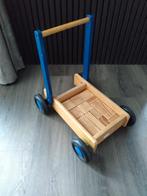 Loopkar/loopwagen met houten blokken, Kinderen en Baby's, Gebruikt, Ophalen of Verzenden, Loopvoertuig