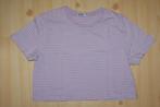 Stradivarius lila/wit gestreept kort shirt maat 170 (m), Gebruikt, Meisje, Ophalen of Verzenden, Shirt of Longsleeve