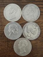 5x Rijksdaalder Willem2/3, Koning Willem III, Setje, Zilver, Ophalen of Verzenden