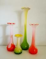 4 Vintage Murano glas vazen, Antiek en Kunst, Antiek | Glas en Kristal, Ophalen of Verzenden