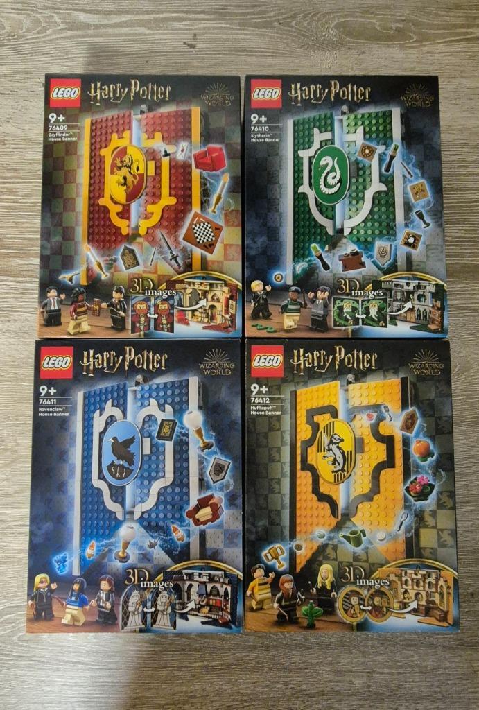 LEGO Harry Potter 76409 + 76410 + 76411 + 76412 Huisbanners, Kinderen en Baby's, Speelgoed | Duplo en Lego, Nieuw, Ophalen of Verzenden
