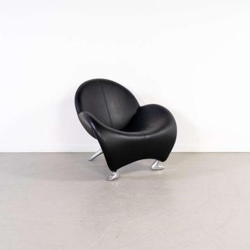 Leolux Papageno Fauteuil Zwart Leer – Chroom beschikbaar voor biedingen