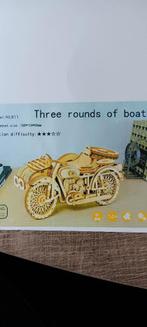 HOUTEN BOUWPAKKET MOTOR MET ZIJSPAN, Hobby en Vrije tijd, Modelbouw | Auto's en Voertuigen, Overige merken, Nieuw, Ophalen of Verzenden