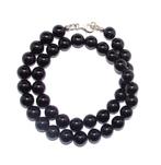 Halsketting Onyx zwart  Kralen 10 mm  925 sterling zilver, Ophalen of Verzenden, Mineraal