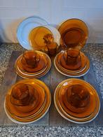 Vintage Duralex Servies - Amberkleurig 29 delen, Huis en Inrichting, Keuken | Servies, Ophalen, Gebruikt, Glas, Effen
