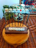 Vintage mid-century cocktail prikkers dobbelstenen in rekje, Ophalen, Huis en Inrichting