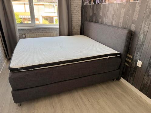 Ikea Dunvik Boxspring 180x200 grijs, Huis en Inrichting, Slaapkamer | Boxsprings, Zo goed als nieuw, 180 cm, 200 cm, Tweepersoons
