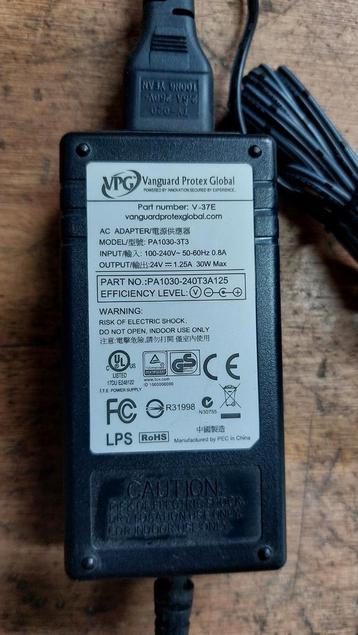 24Volt 1,25Amp 30Watt kortsluitvast met snoer beschikbaar voor biedingen
