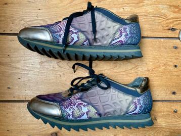 Kerst sneakers Gabor mt 40 aubergine lila goud ribbelzool beschikbaar voor biedingen