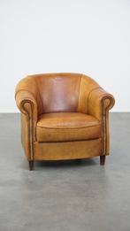 Karaktervolle, charmante vintage schapenleren clubfauteuil, Huis en Inrichting, Fauteuils, Ophalen, Gebruikt, ., Vintage