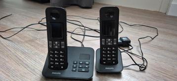Philips D605 DUO Draadloze Telefoon - 2 Handsets beschikbaar voor biedingen
