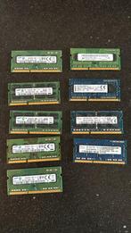 9 x 4GB DDR3 PCL12800s geheugen bankjes, Computers en Software, RAM geheugen, Gebruikt, 4 GB, Ophalen of Verzenden, Laptop